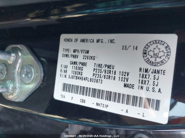 Acura Rdx Technology 2015 5J8TB4H54FL800873 Image 9