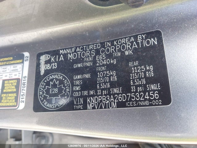 Продажа на аукционе авто 2013 Kia Sportage Lx, vin: KNDPB3A26D7532456, номер лота: 12609976