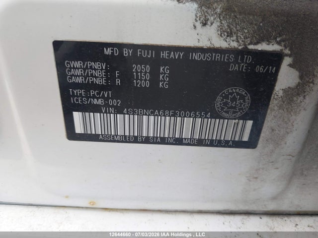 Subaru Legacy 2.5i 2015 4S3BNCA68F3006554 Image 9