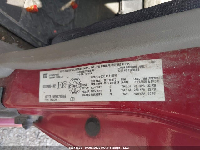 2006 Gmc Canyon Sl/sle მანქანა იყიდება აუქციონზე, vin: 1GTCS198068212669, აუქციონის ნომერი: 12644668