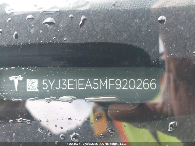 Tesla Model 3 Standard Range/standard Range Plus 2021 5YJ3E1EA5MF920266 Image 18