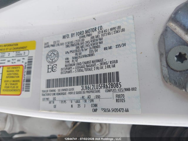 3LN6L2LU5FR628085 Lincoln MKZ HYBRID