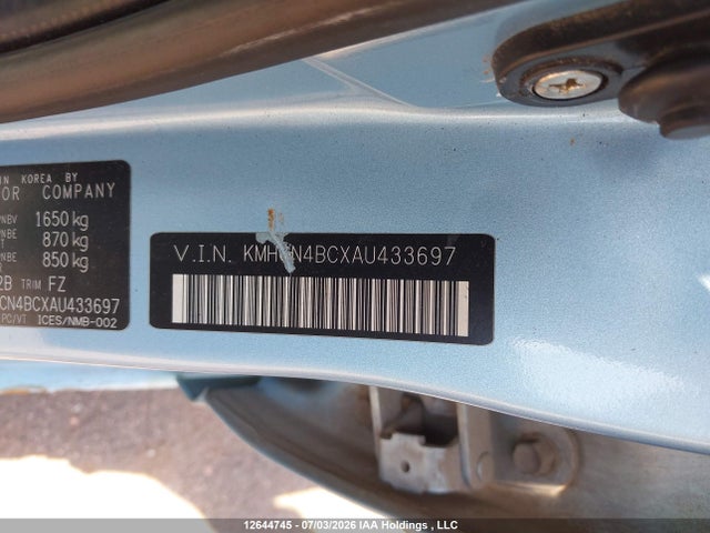 12644745 :رقم المزاد ، KMHCN4BCXAU433697 vin ، 2010 Hyundai Accent Gls مزاد بيع