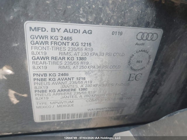 Audi Q5 Premium Plus 2019 WA1BNAFY7K2050134 Image 9