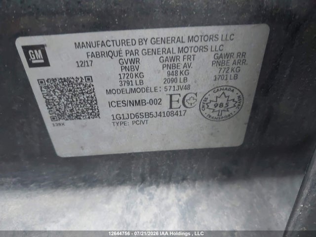 Chevrolet Sonic Lt Auto 2018 1G1JD6SB5J4108417 Image 20