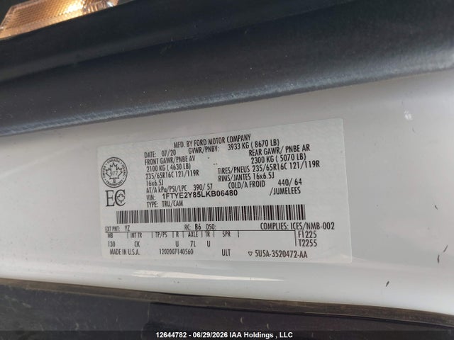 Ford Transit-150 Cargo 2020 1FTYE2Y85LKB06480 Image 9