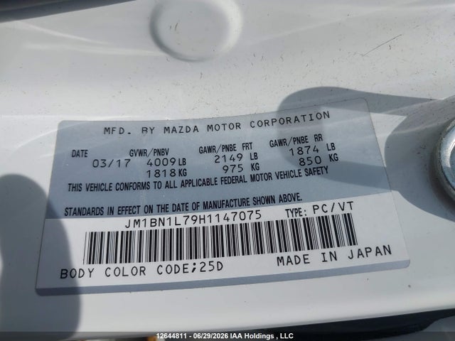 Mazda Mazda3 Gs 2017 JM1BN1L79H1147075 Image 9