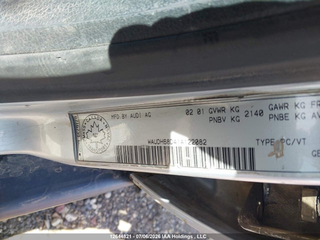 2001 Audi A4 2.8 Quattro მანქანა იყიდება აუქციონზე, vin: WAUDH68D41A122082, აუქციონის ნომერი: 12644821