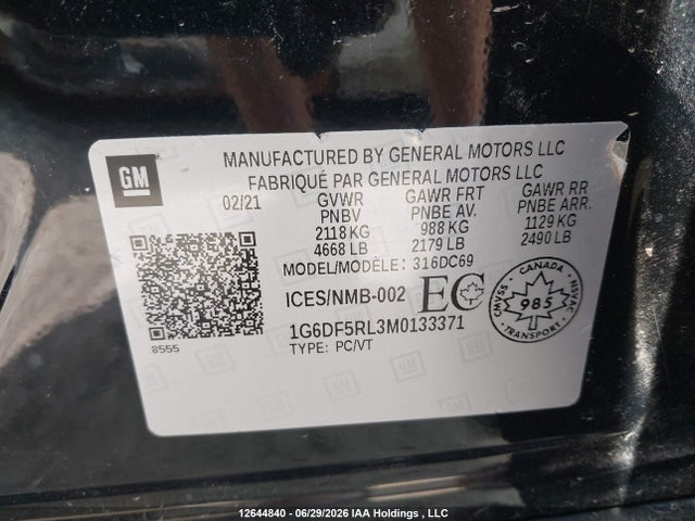 1G6DF5RL3M0133371 Cadillac Ct4 Premium Luxury