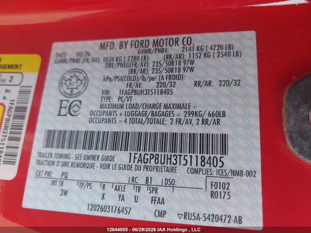 Ford Mustang 2026 1FAGP8UH3T5118405 Image 9