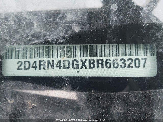 Продажа на аукционе авто 2011 Dodge Grand Caravan Se/sxt, vin: 2D4RN4DGXBR663207, номер лота: 12644883