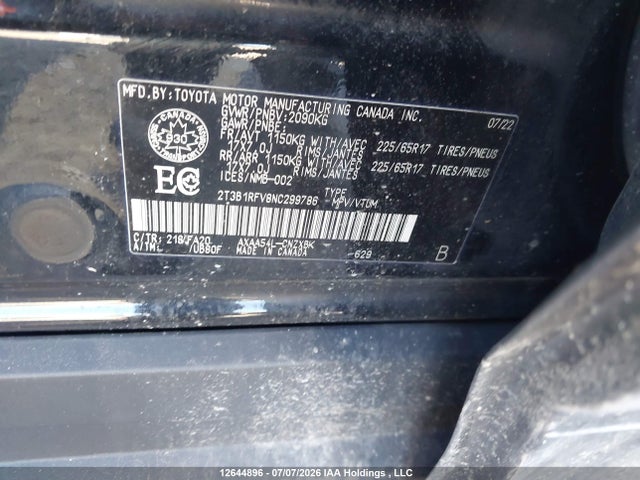 Toyota RAV4 LE 2022 2T3B1RFV8NC299786 Image 18