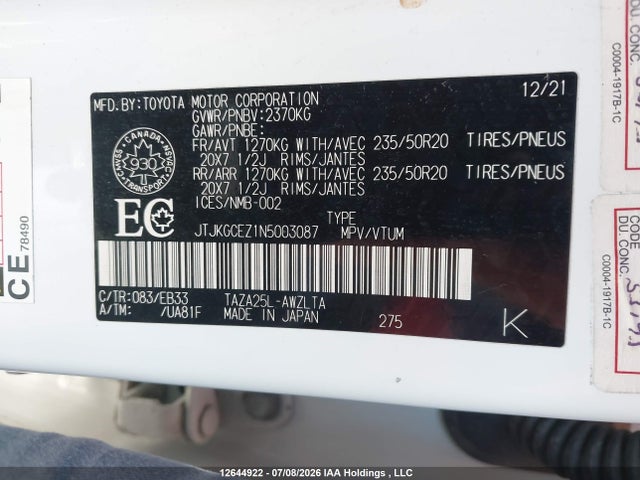JTJKGCEZ1N5003087 Lexus NX 350