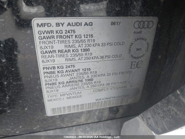 Audi Q5 2.0t Technik 2018 WA1CNAFY5J2022433 Image 9