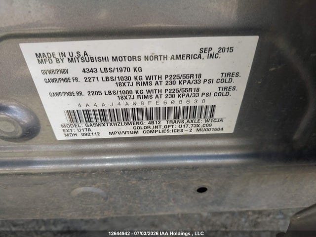 Mitsubishi Rvr Gt 2015 4A4AJ4AW8FE608638 Image 19