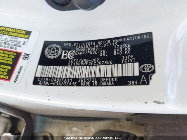 Toyota COROLLA CE 2015 2T1BURHE2FC367806 Image 19