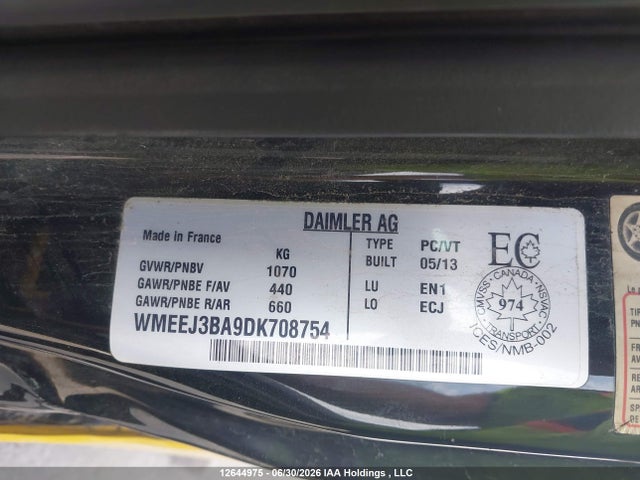 Продажа на аукционе авто 2013 Smart Fortwo Pure/passion, vin: WMEEJ3BA9DK708754, номер лота: 12644975