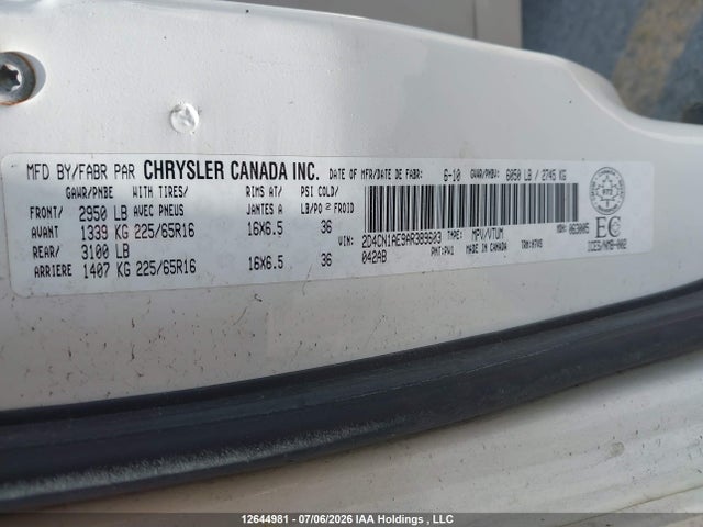 12644981 :رقم المزاد ، 2D4CN1AE9AR389603 vin ، 2010 Dodge Grand Caravan C/v C/v مزاد بيع
