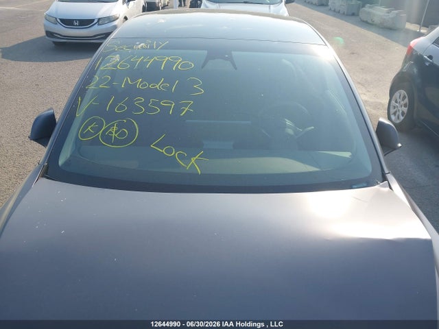 Продаж на аукціоні авто 2022 Tesla Model 3 Rwd/standard Range, vin: 5YJ3E1EA9NF163597, номер лоту: 12644990
