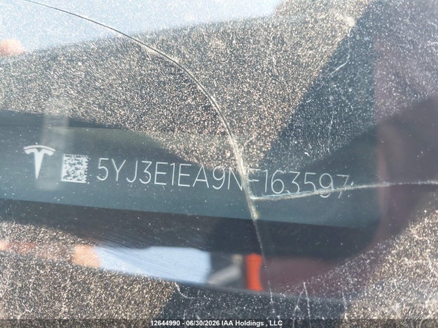 Продаж на аукціоні авто 2022 Tesla Model 3 Rwd/standard Range, vin: 5YJ3E1EA9NF163597, номер лоту: 12644990