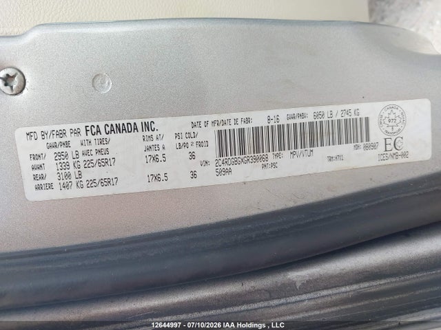 Dodge Grand Caravan Se/sxt 2016 2C4RDGBGXGR390068 Image 9