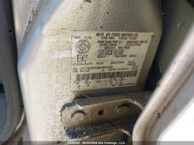 Aukcja sprzedaży 2011 Ford F250 Super Duty, vin: 1FT7W2BT5BEB51258, numer aukcji: 12645022