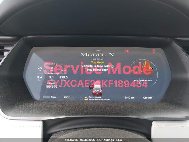 Продажа на аукционе авто 2019 Tesla Model X 100d/75d/long Range/p100d, vin: 5YJXCAE22KF189454, номер лота: 12645025