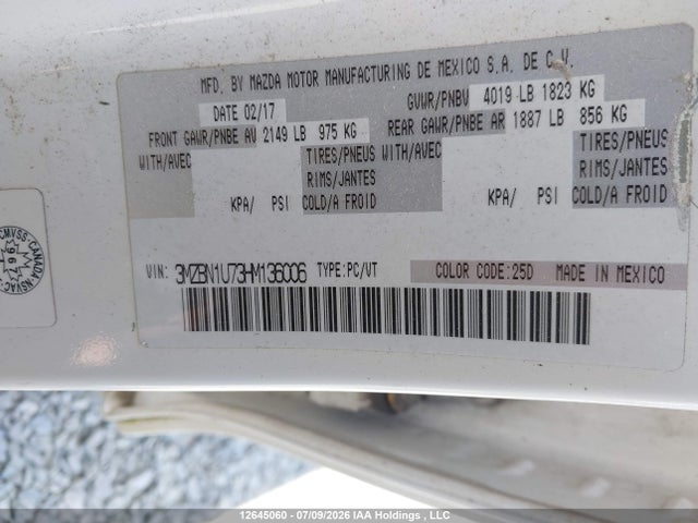 Mazda Mazda3 Gx 2017 3MZBN1U73HM136006 Image 9