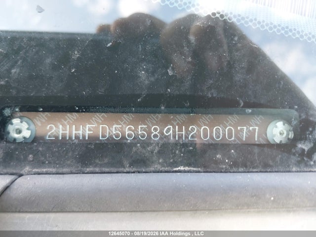 Aukcja sprzedaży 2009 Acura Csx, vin: 2HHFD56589H200077, numer aukcji: 12645070