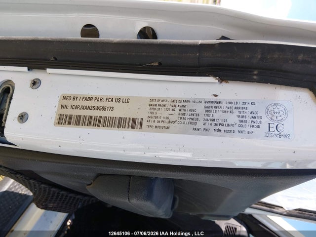 1C4PJXAN3SW505173 Jeep Wrangler 2-door Sport S