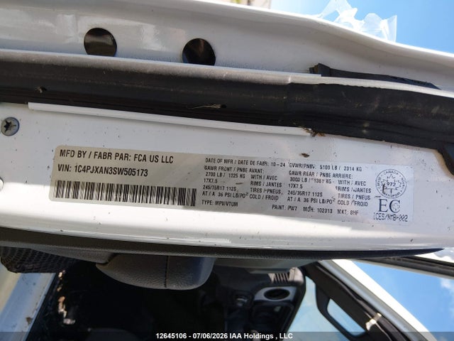 1C4PJXAN3SW505173 Jeep Wrangler 2-door Sport S