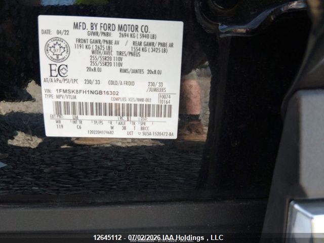 Ford Explorer Limited 2022 1FMSK8FH1NGB16302 Image 10