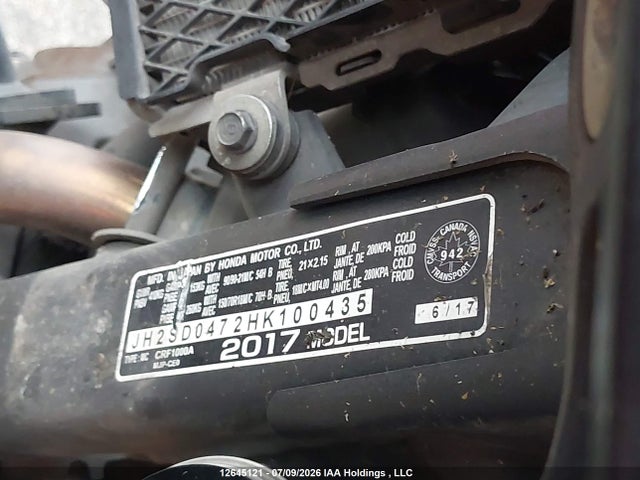 Honda CRF1000 2017 JH2SD0472HK100435 Image 10