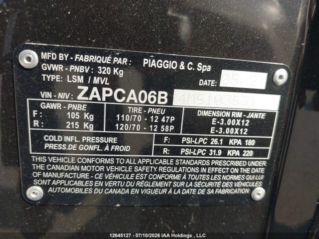 Vespa Primavera/sprint 50 2021 ZAPCA06B4M5103531 Image 14