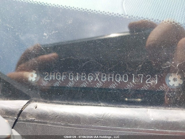 12645129 :رقم المزاد ، 2HGFG1B6XBH001721 vin ، 2011 Honda Civic Lx مزاد بيع