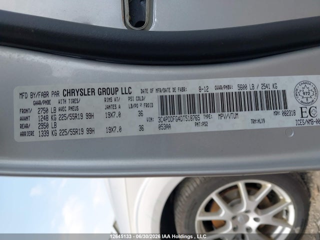 2013 Dodge Journey მანქანა იყიდება აუქციონზე, vin: 3C4PDDFG4DT518765, აუქციონის ნომერი: 12645133