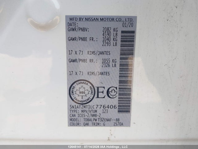 Nissan Rogue 2020 5N1AT2MT1LC776406 Image 9