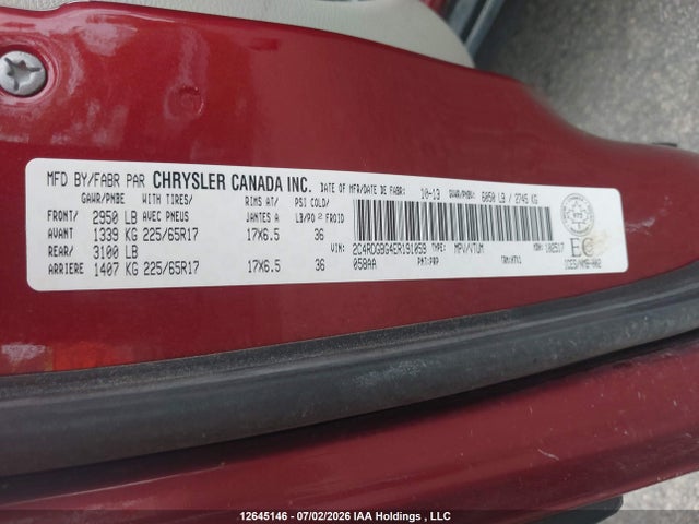 Aukcja sprzedaży 2014 Dodge Grand Caravan Se/sxt, vin: 2C4RDGBG4ER191059, numer aukcji: 12645146