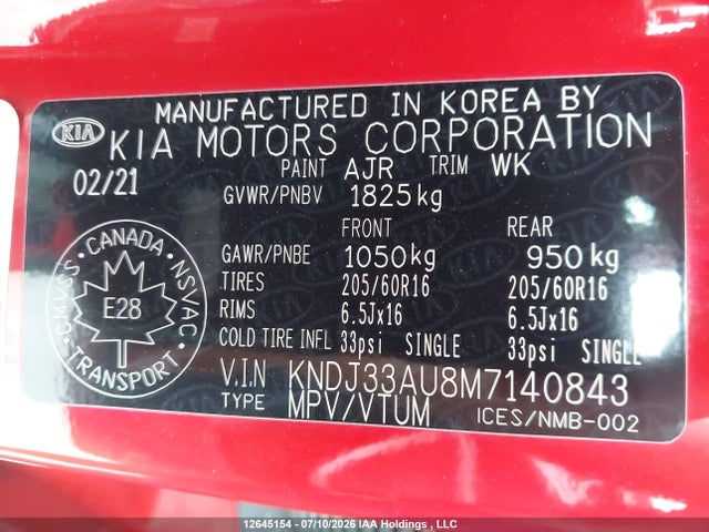 Auction sale of the 2021 Kia Soul Ex/ex Premium/ex+/gt-line Limited, vin: KNDJ33AU8M7140843, lot number: 12645154
