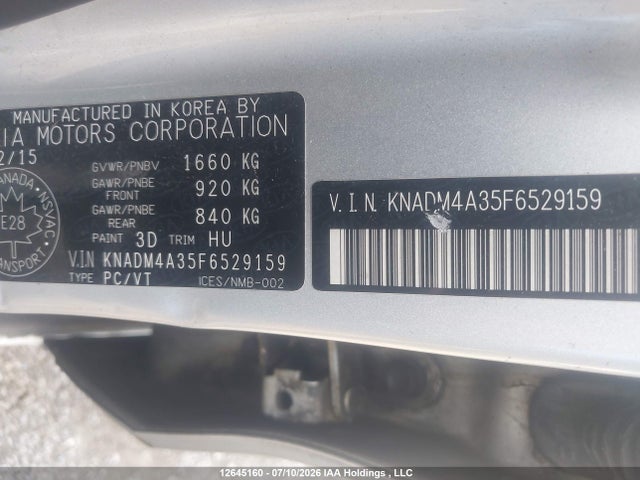 KIA Rio Ex/ex+/lx/lx+/sx 2015 KNADM4A35F6529159 Image 9