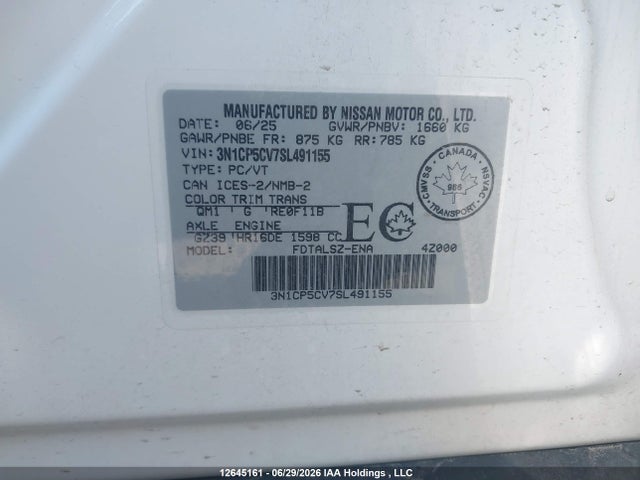 3N1CP5CV7SL491155 Nissan Kicks Play Sv