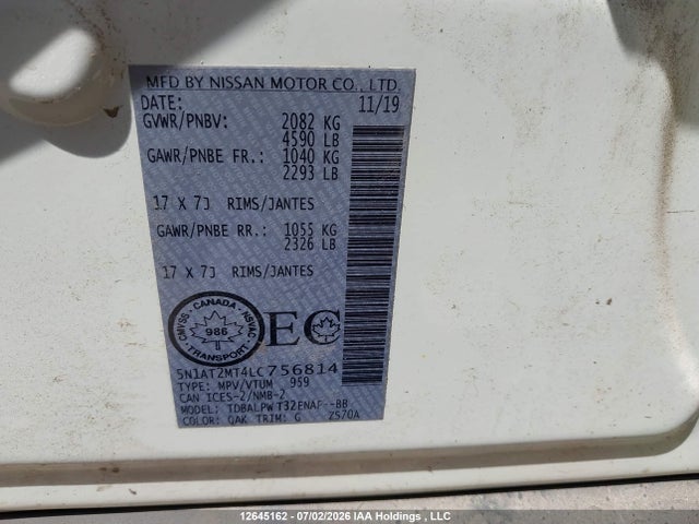 Nissan ROGUE S 2020 5N1AT2MT4LC756814 Image 19