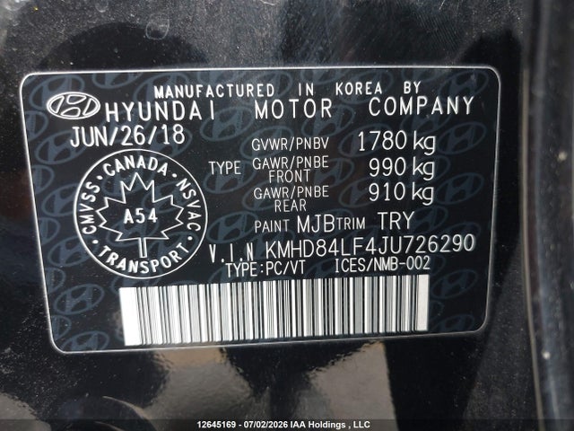 Hyundai Elantra 2018 KMHD84LF4JU726290 Image 9