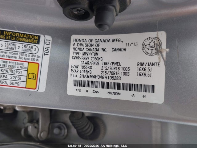 2HKRM4H34GH105283 Honda CR-V