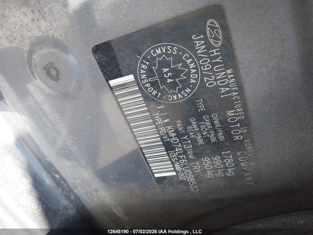 Hyundai Elantra 2020 KMHD74LF6LU058532 Image 19