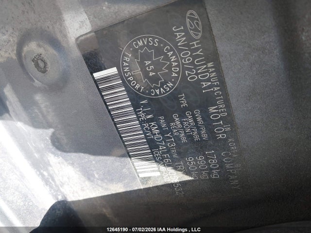 Hyundai Elantra 2020 KMHD74LF6LU058532 Image 9