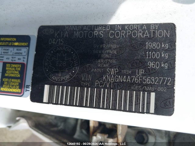 KIA Optima Ex/ex Luxury 2015 KNAGN4A76F5632772 Image 9