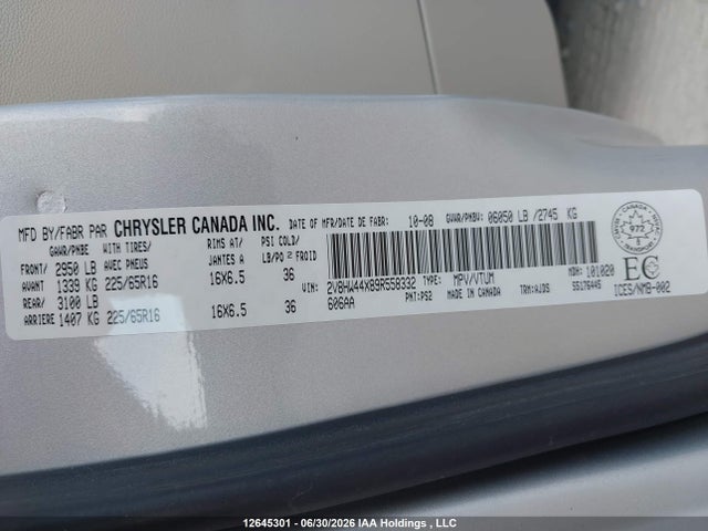 2009 Volkswagen Routan S მანქანა იყიდება აუქციონზე, vin: 2V8HW44X89R558332, აუქციონის ნომერი: 12645301