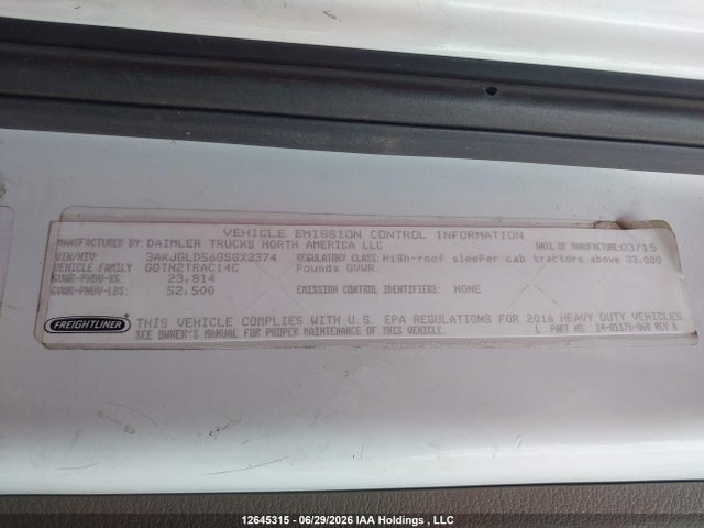 Freightliner Cascadia 125 2016 3AKJGLD56GSGX3374 Image 18