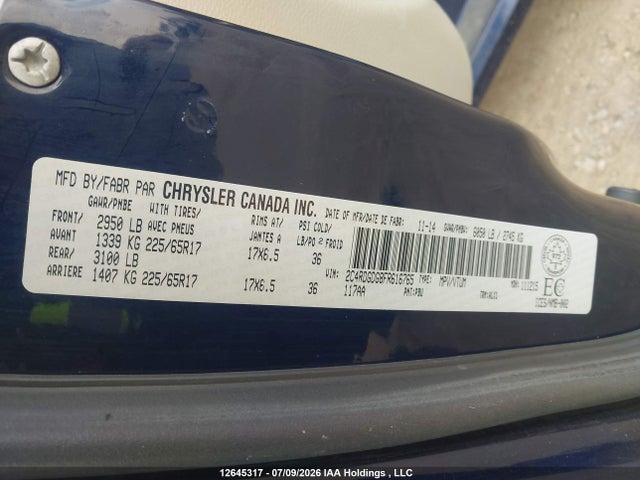 Продаж на аукціоні авто 2015 Dodge Grand Caravan Crew, vin: 2C4RDGDG8FR616765, номер лоту: 12645317